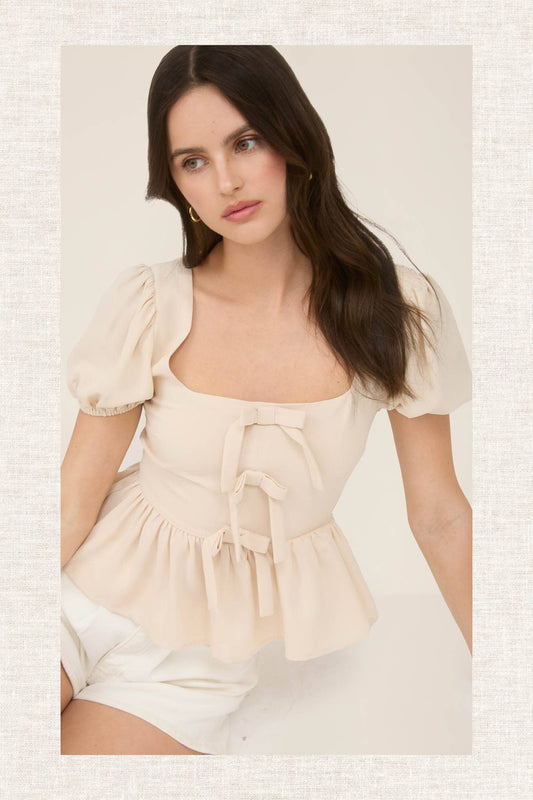 Bow Front Top, Feathered Farmhouse