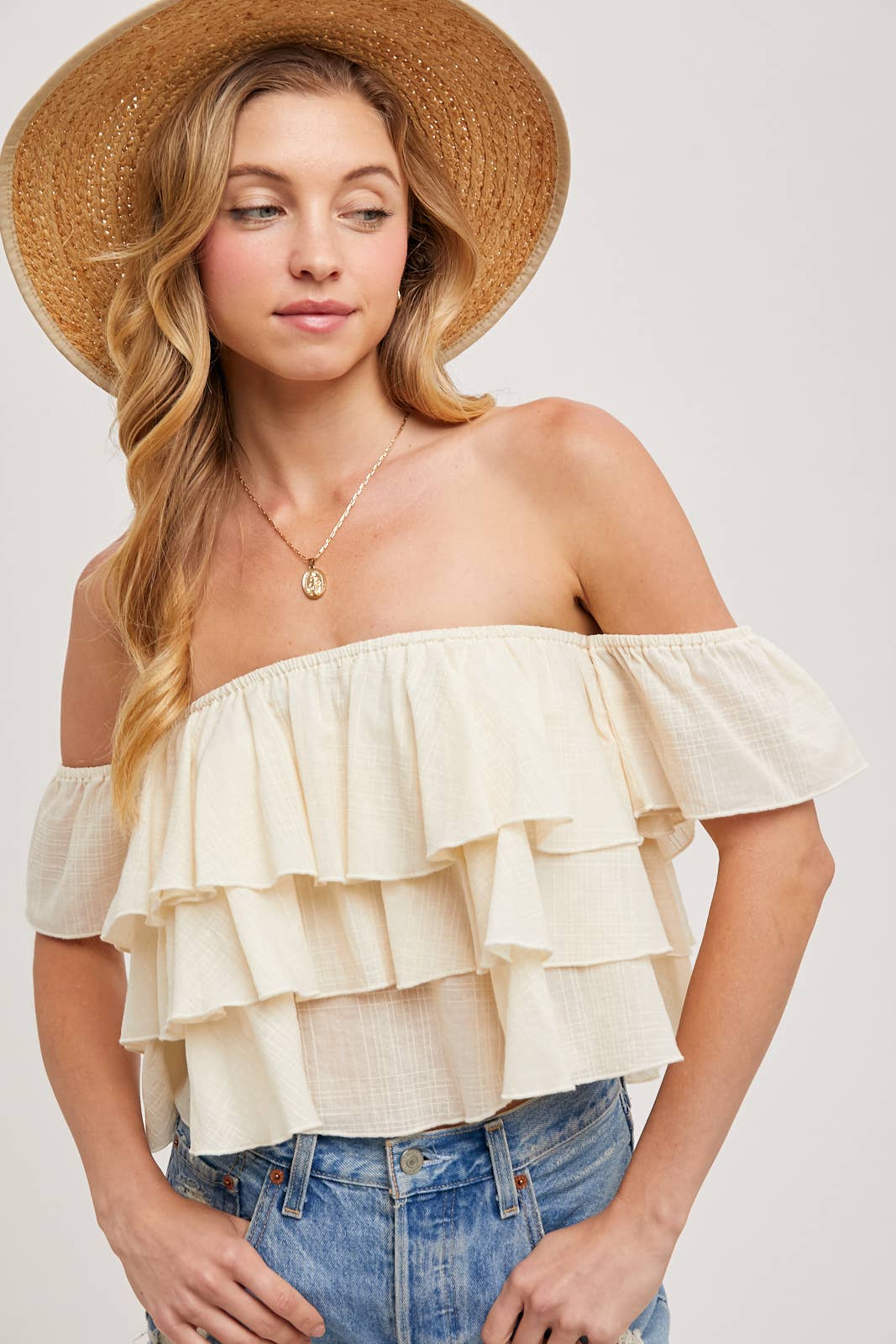 Tiered Crop Top, Feathered Farmhouse