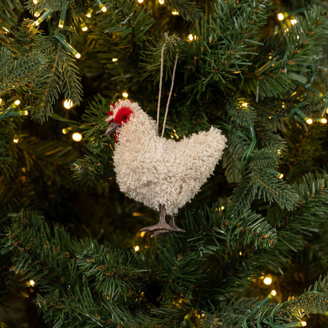 Beige Hen Ornament, Feathered Farmhouse
