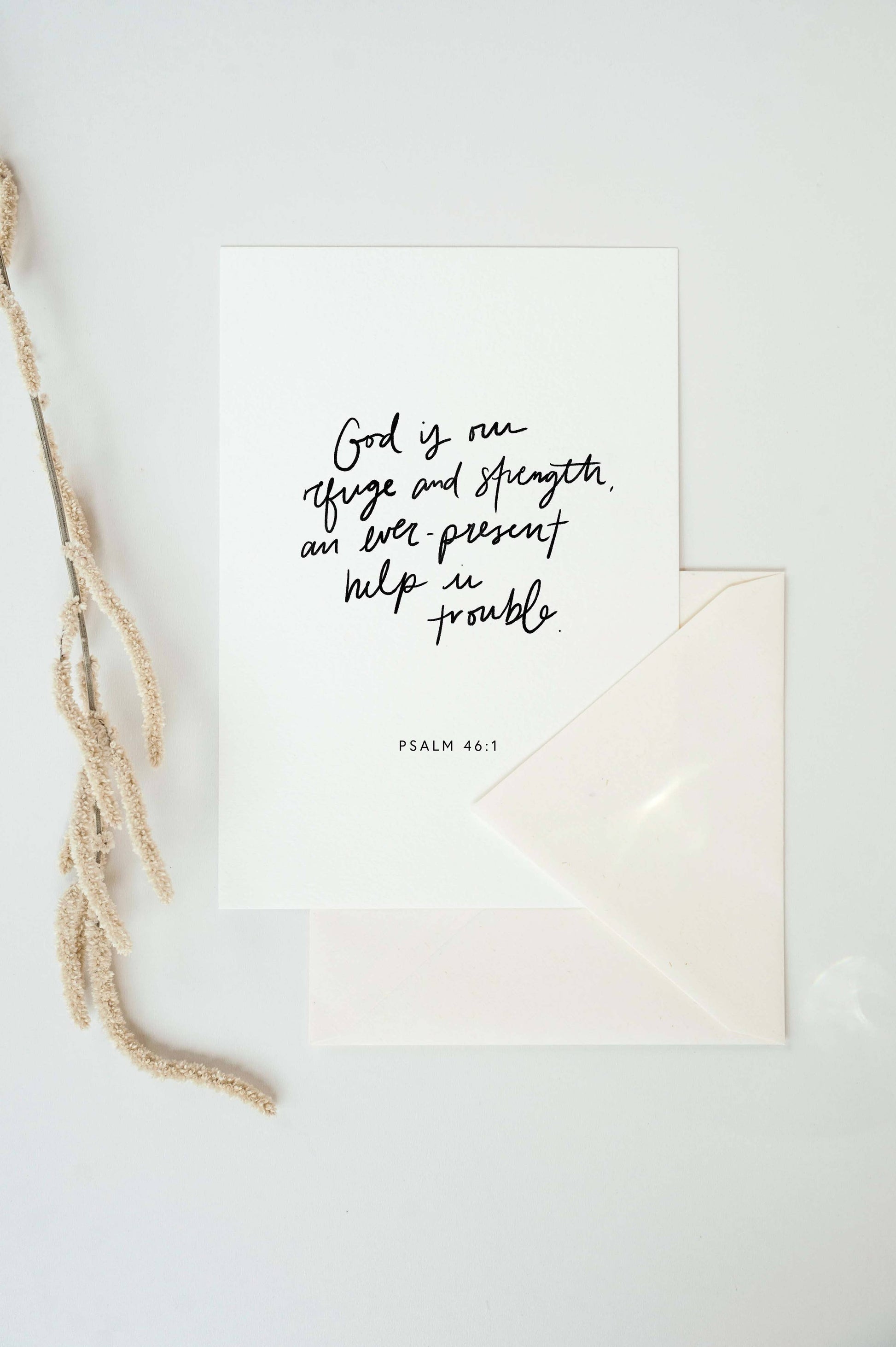 God is Our Refuge Sympathy Card, Feathered Farmhouse