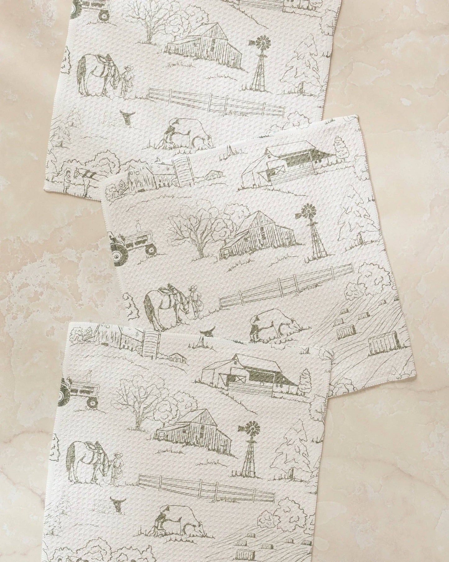 Farmyard Dishcloth Set, Feathered Farmhouse