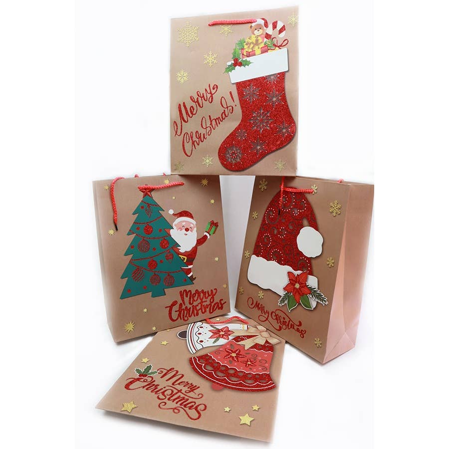 3D Christmas Gift Bag: MIX COLOR / ONE