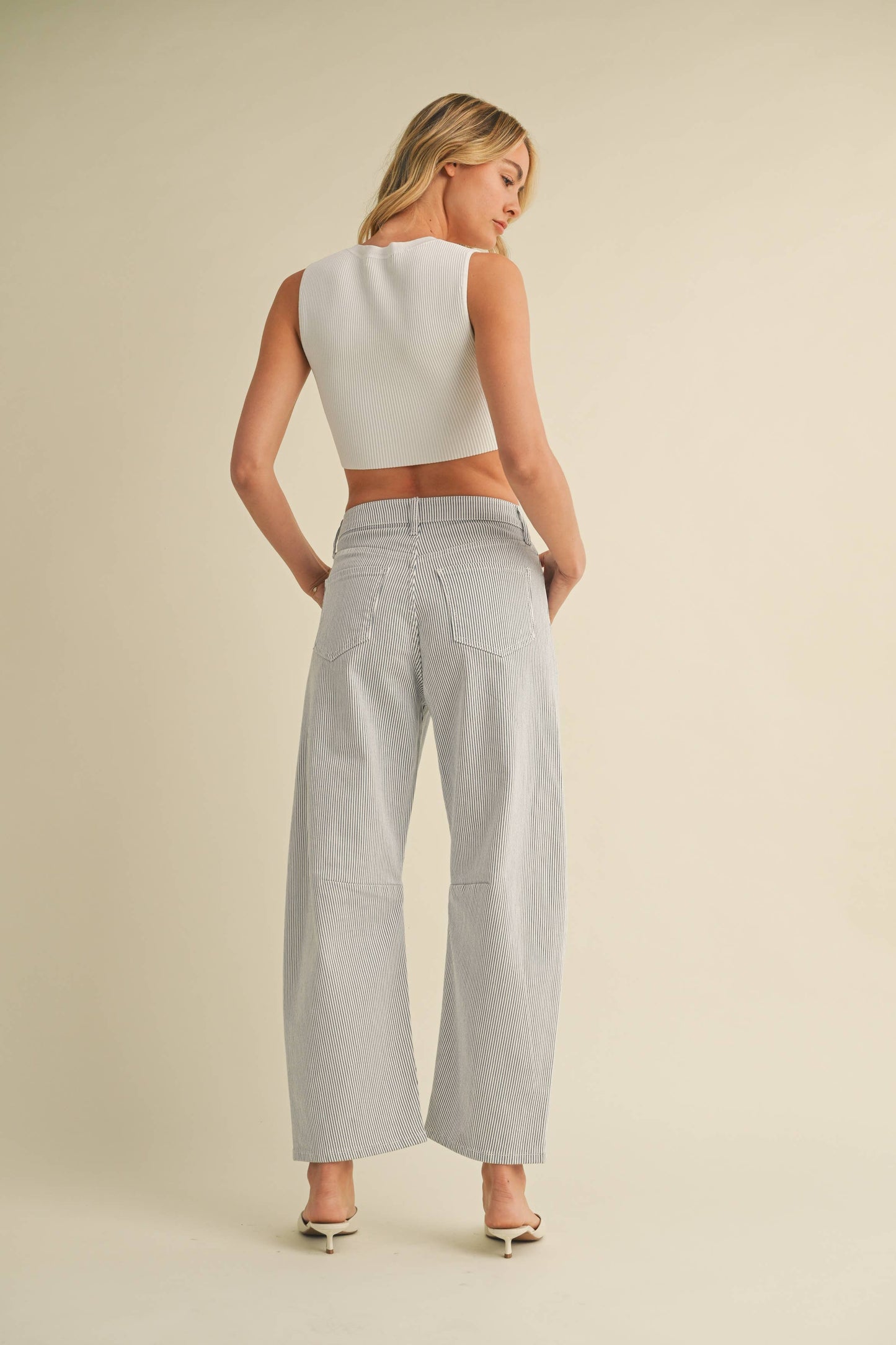 Stripe Barrel Jean, Feathered Farmhouse