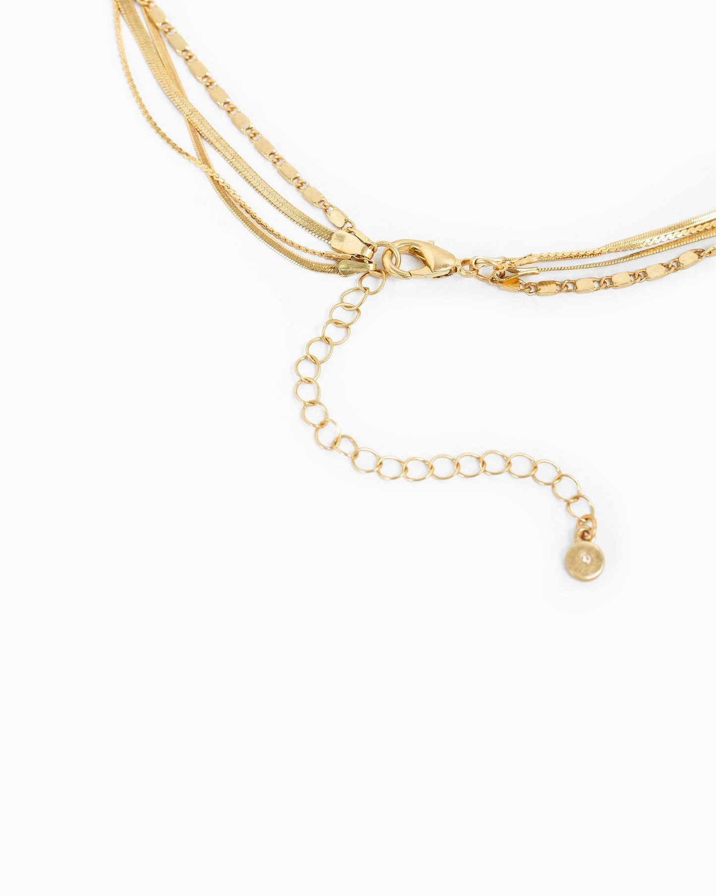 Layered Snake Chain Cross Necklace, Feathered Farmhouse