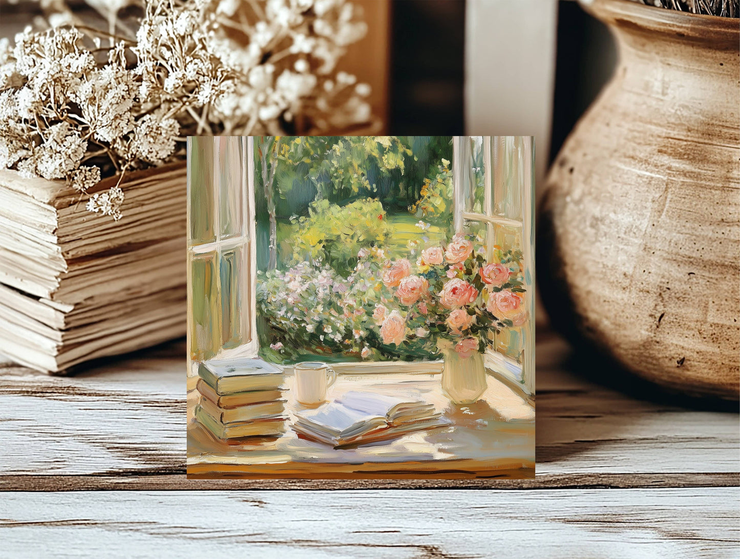 Spring Window Insert, Feathered Farmhouse