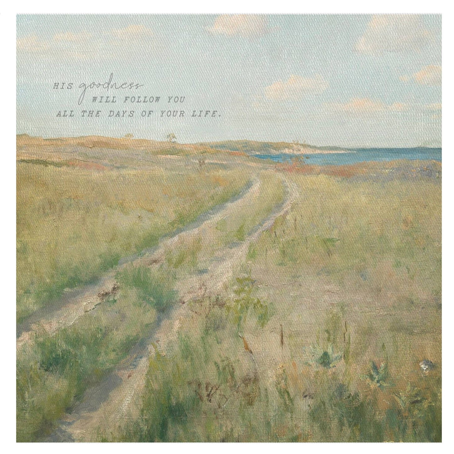 His Goodness Will Follow Mini Canvas, Feathered Farmhouse