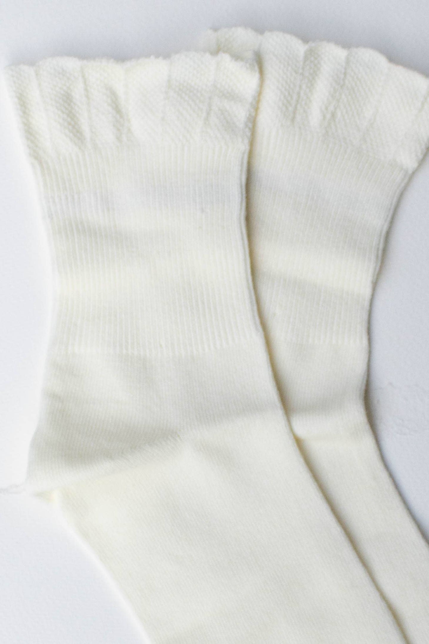 Ruffle Edge Cotton Socks, Feathered Farmhouse
