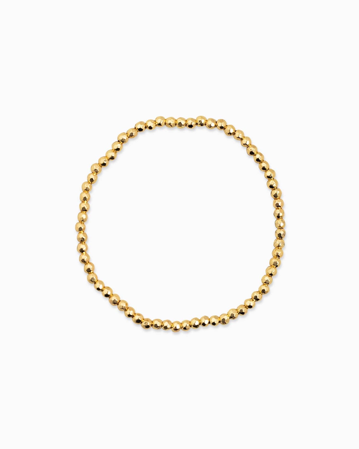 Simple Gold Ball and Pearl Stretch Bracelet Set, Feathered Farmhouse