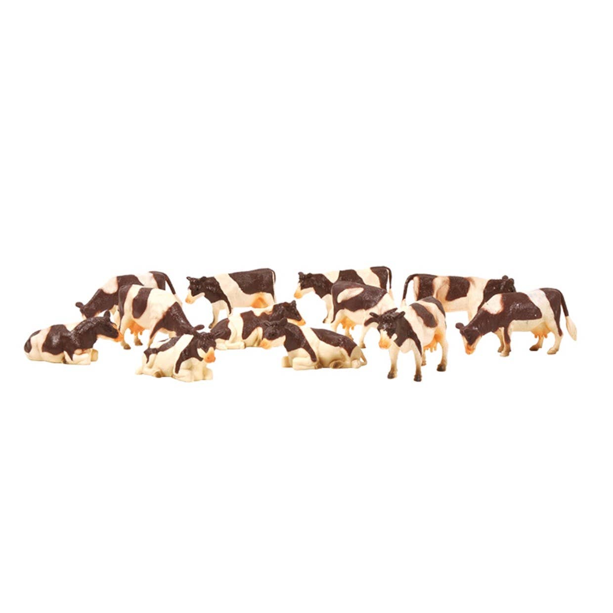1:32 Scale White + Brown Cow Set