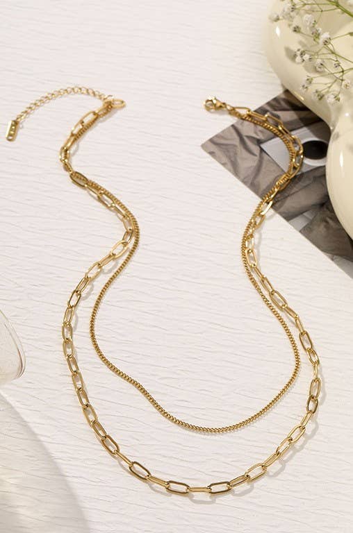Layered Chain Necklace, Feathered Farmhouse