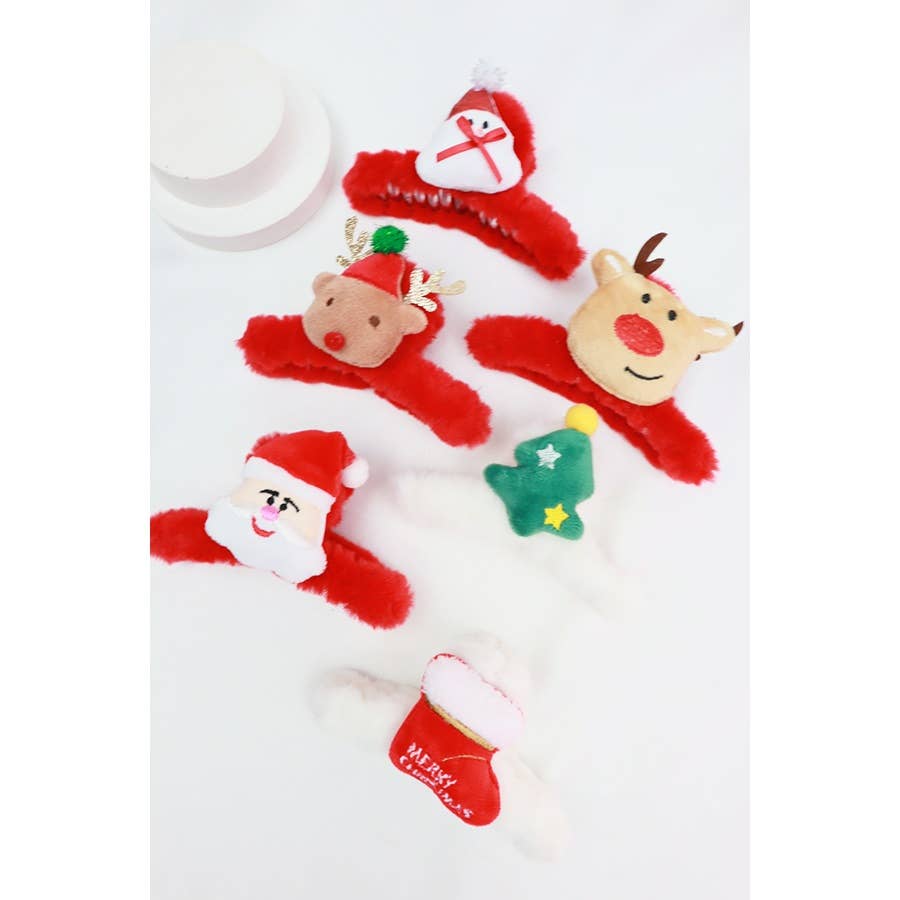 Christmas Characters Fur Hair Claw