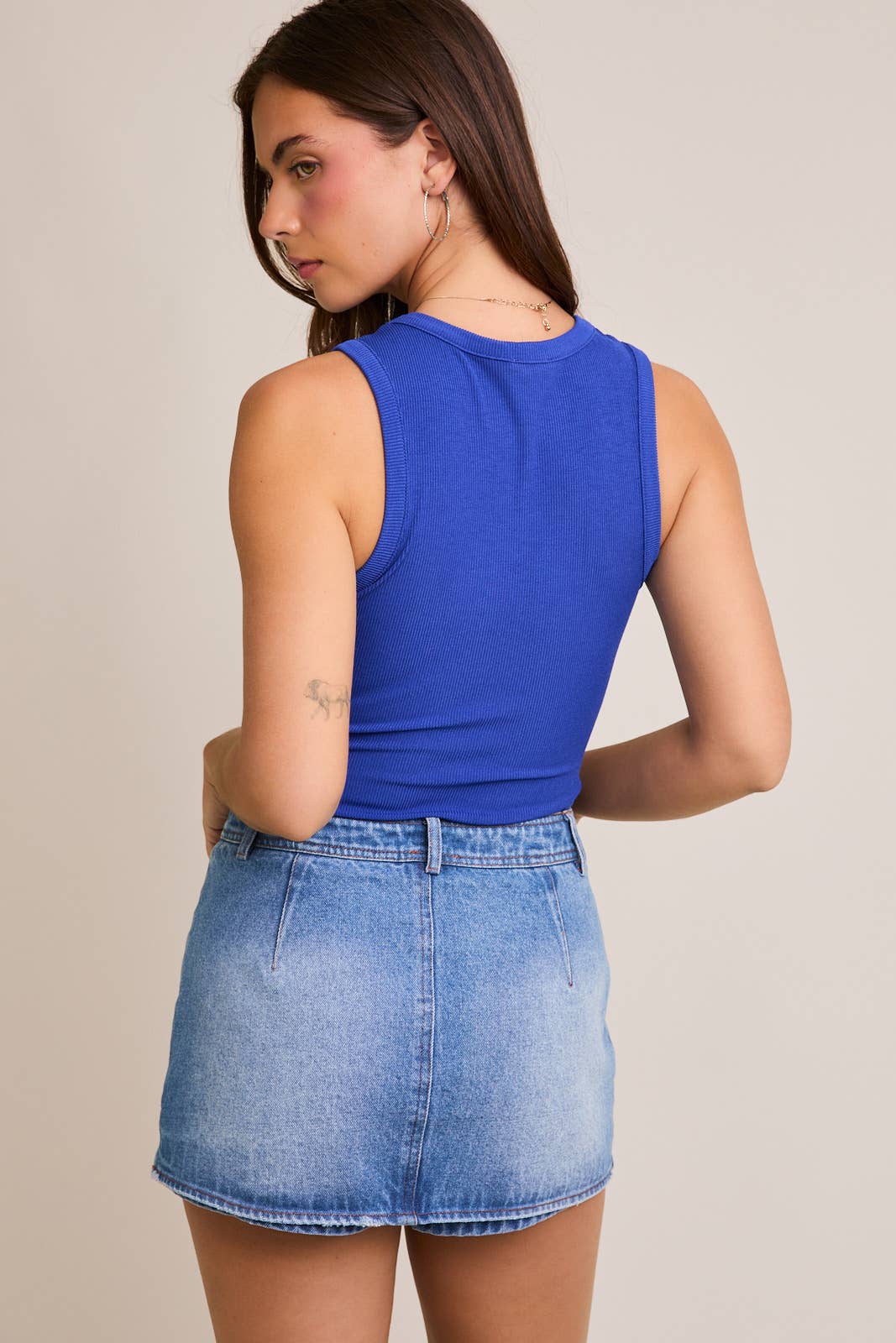 Cobalt Sleeveless Bodysuit, Feathered Farmhouse