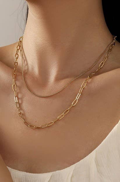 Layered Chain Necklace, Feathered Farmhouse