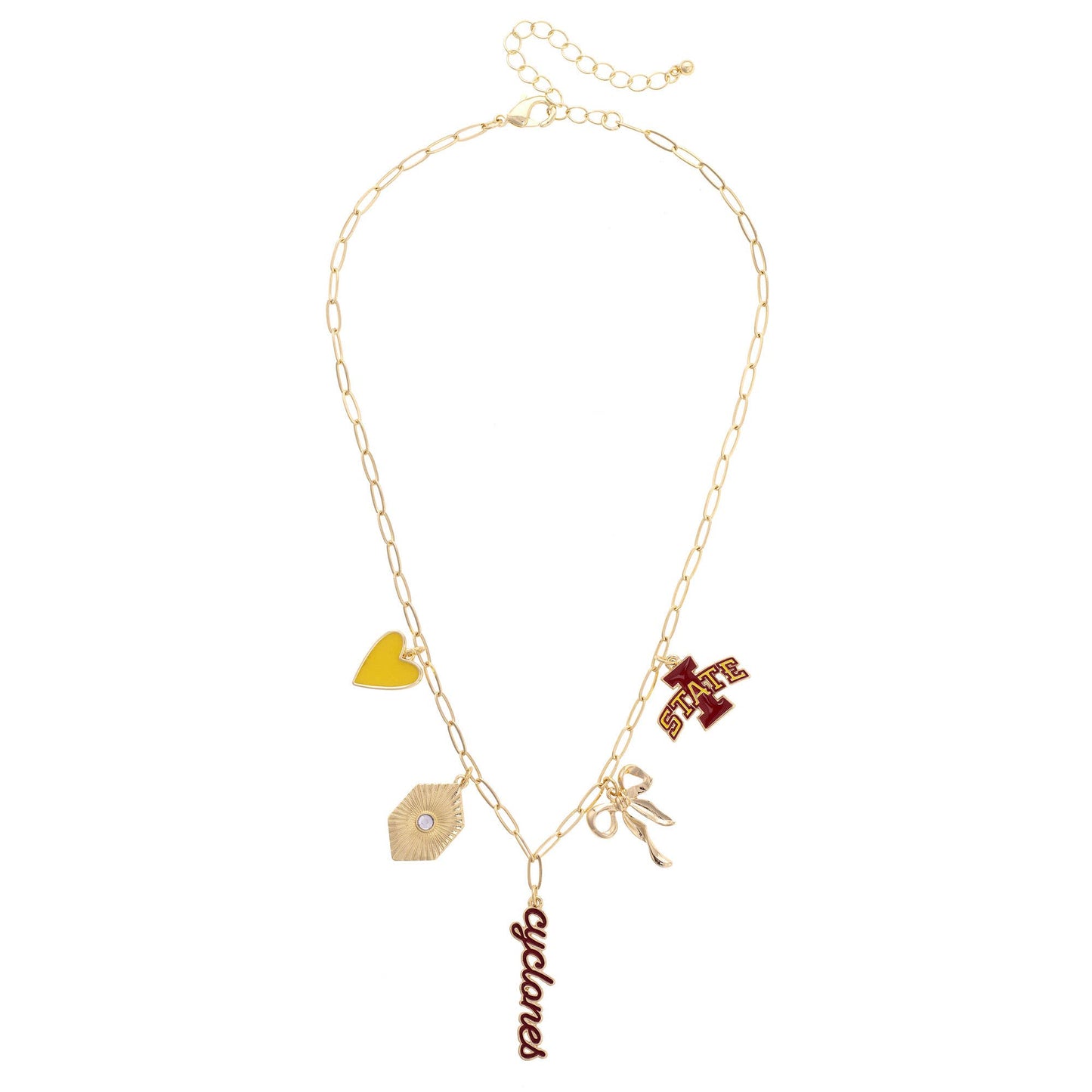 Iowa State Cyclones Paper Clip Charm Collector Necklace, Feathered Farmhouse
