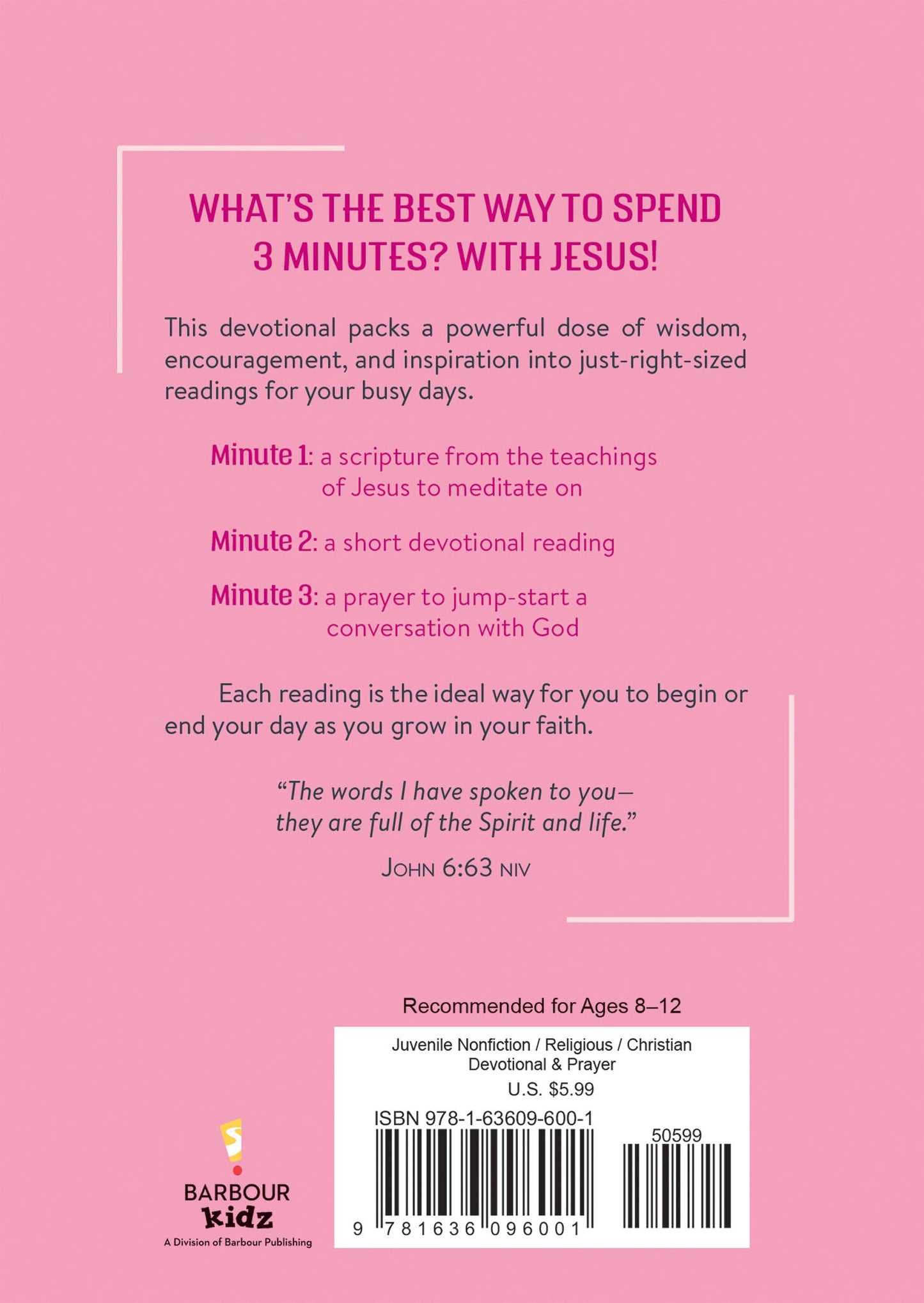 3 Minutes with Jesus: 180 Devotions for Girls