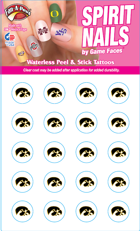 Iowa Game Faces® Temporary Tattoos, Feathered Farmhouse