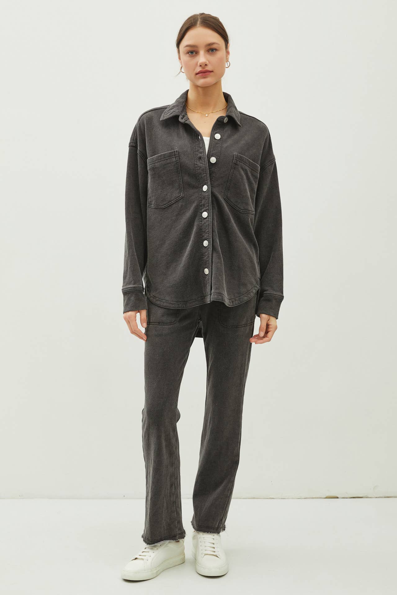 Cotton Fleece Oversized Jacket, Feathered Farmhouse