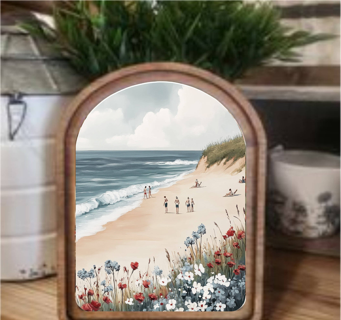 Americana Beach Framed Arch, Feathered Farmhouse