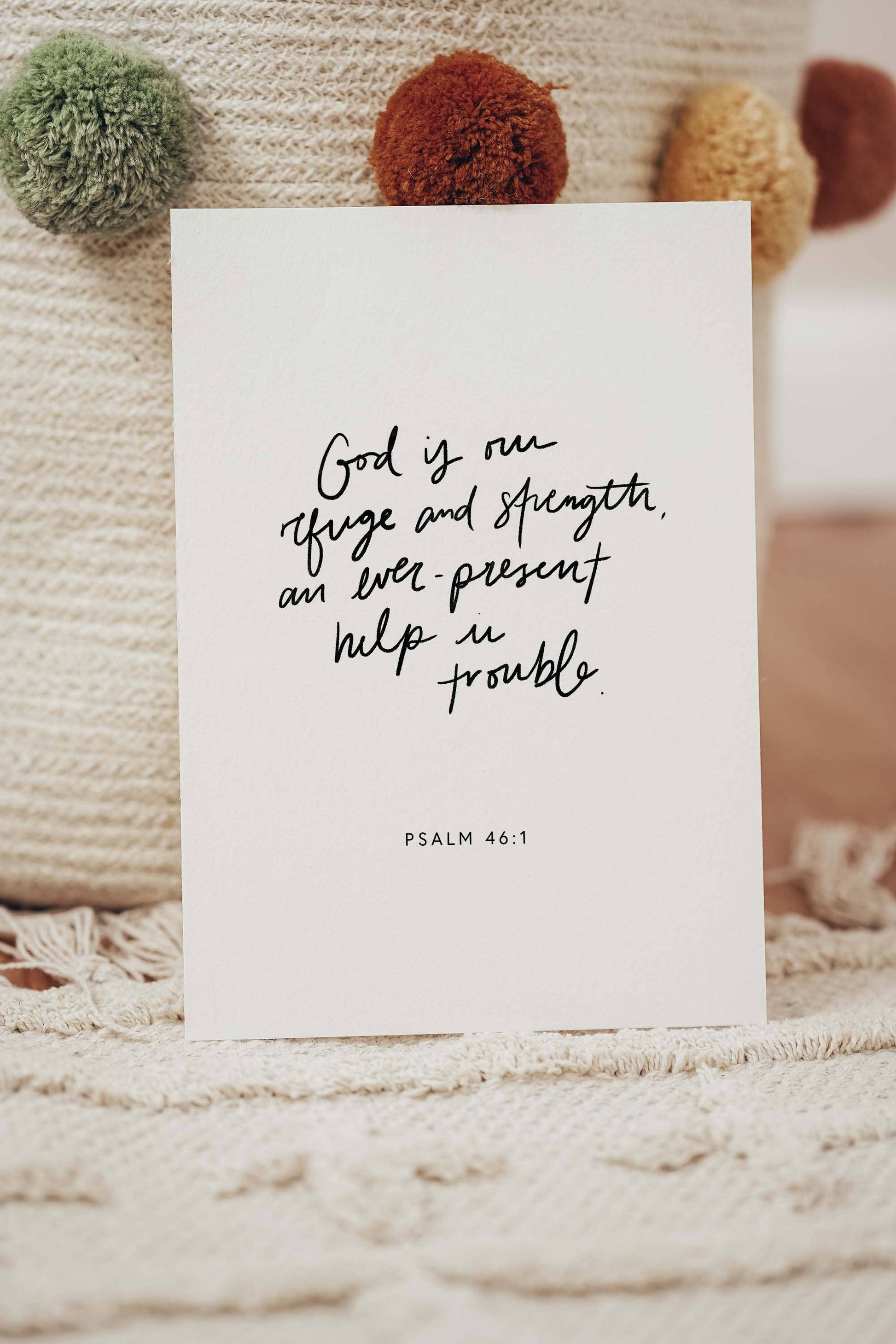 God is Our Refuge Sympathy Card, Feathered Farmhouse