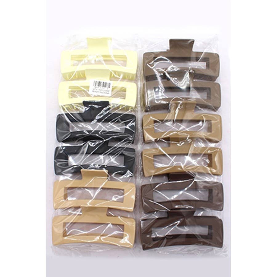 Natural Matte Jumbo Cut Out Rectangle Hair Claw