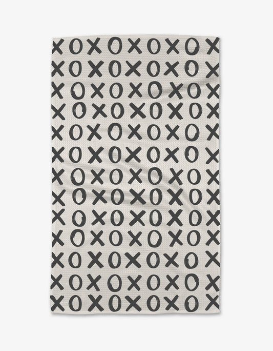Hug and Kiss White Tea Towel, Feathered Farmhouse