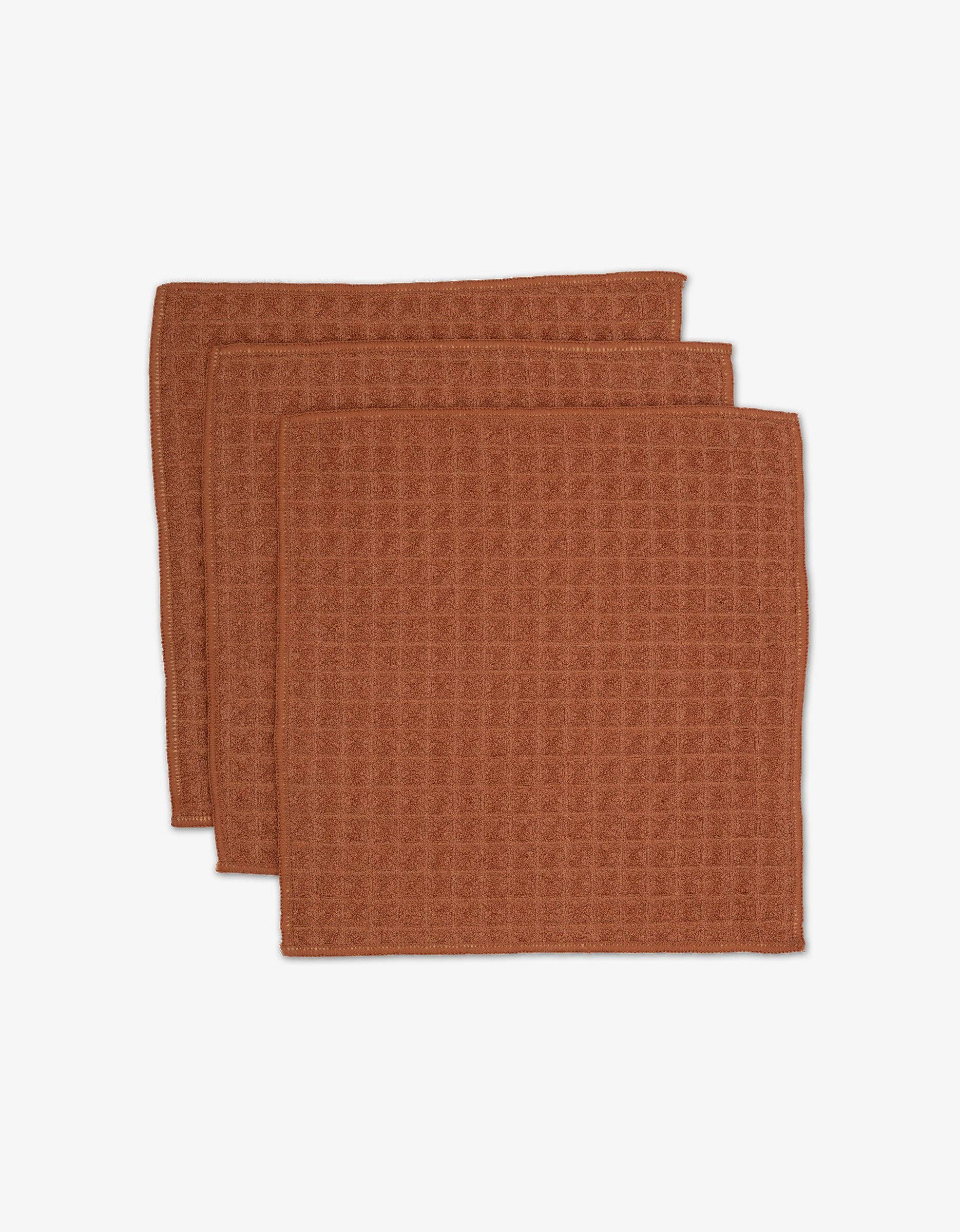 Clay Waffle Washcloth Set, Feathered Farmhouse