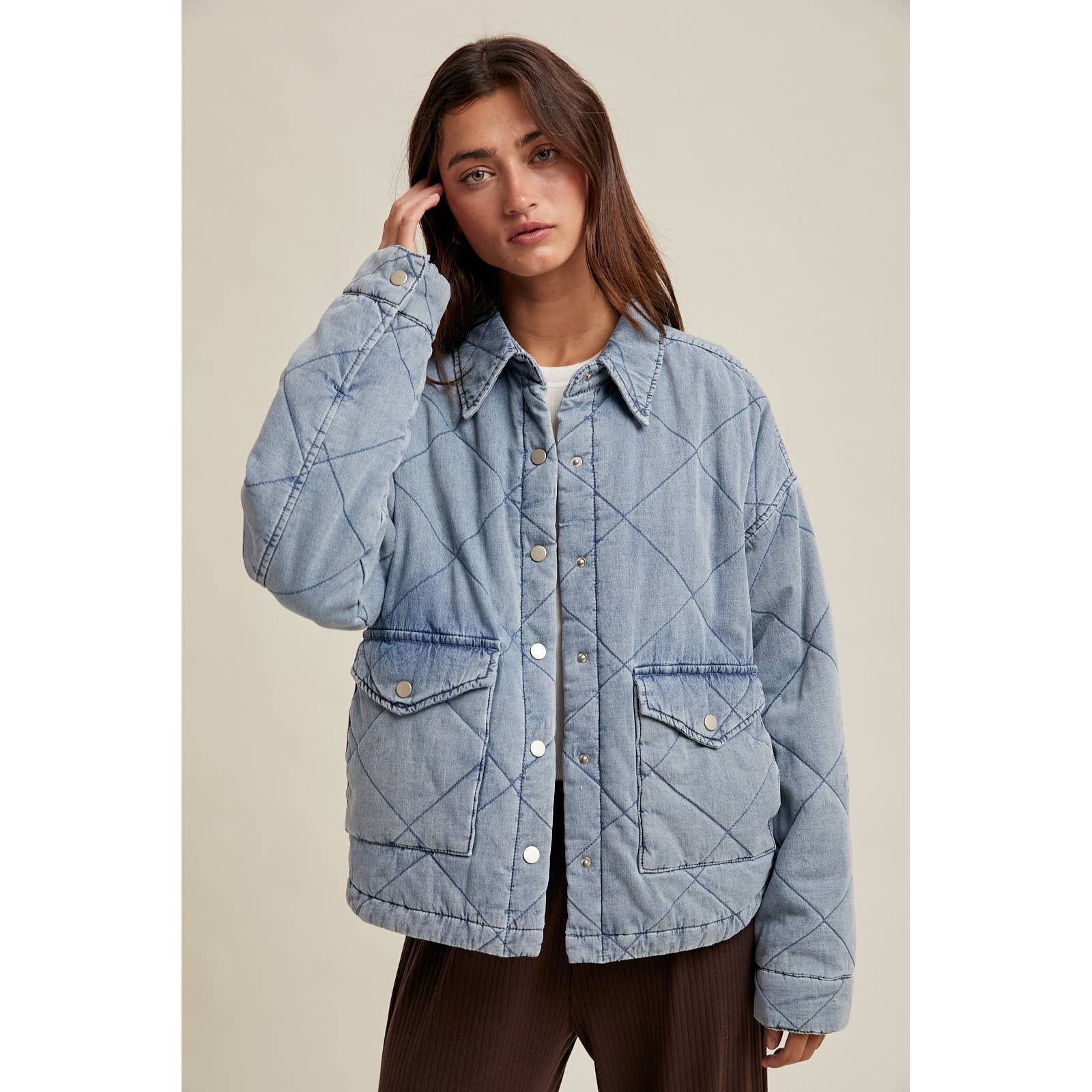 Quilted Denim Jacket, Feathered Farmhouse