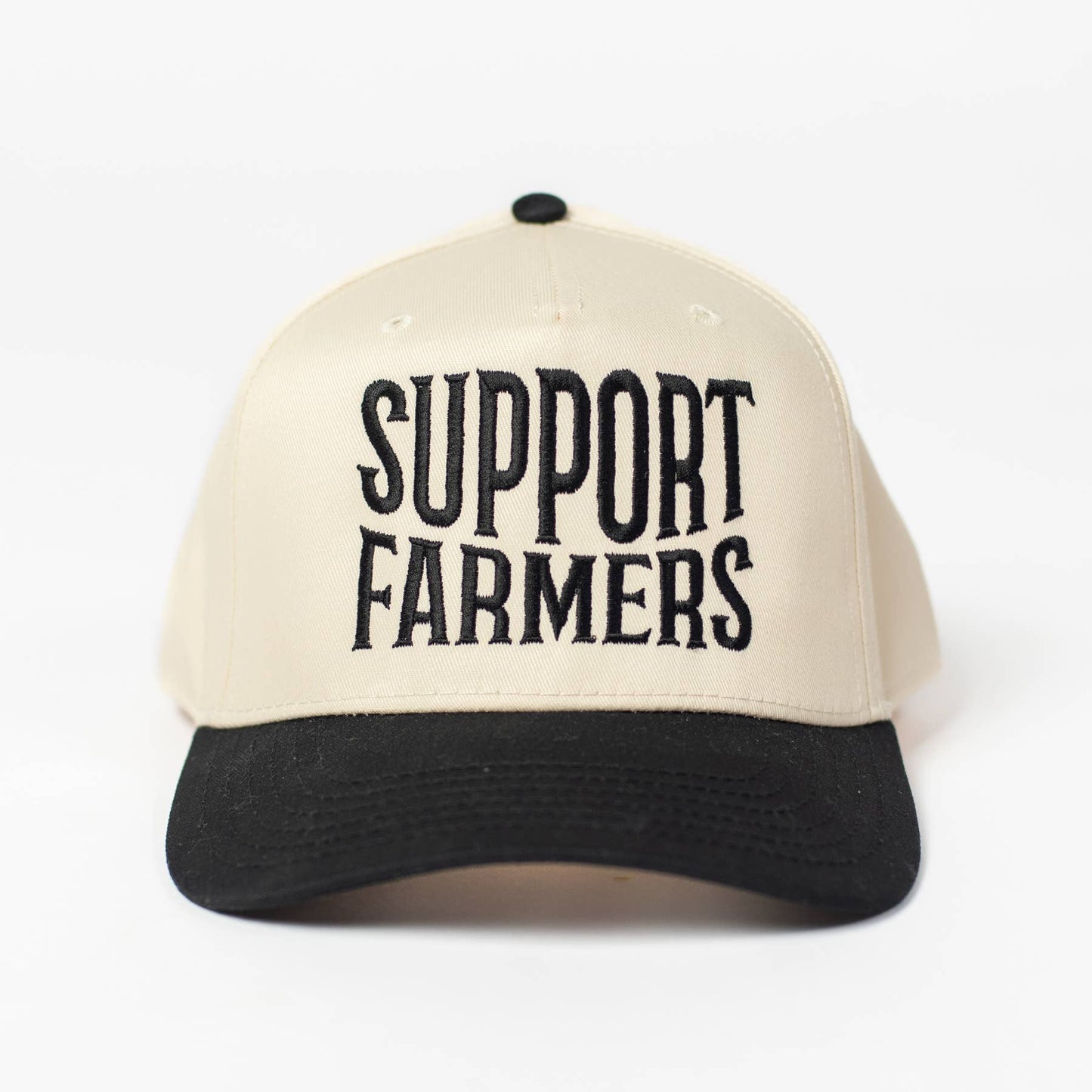 'Support Farmers' Embroidered Trucker Hat, Feathered Farmhouse