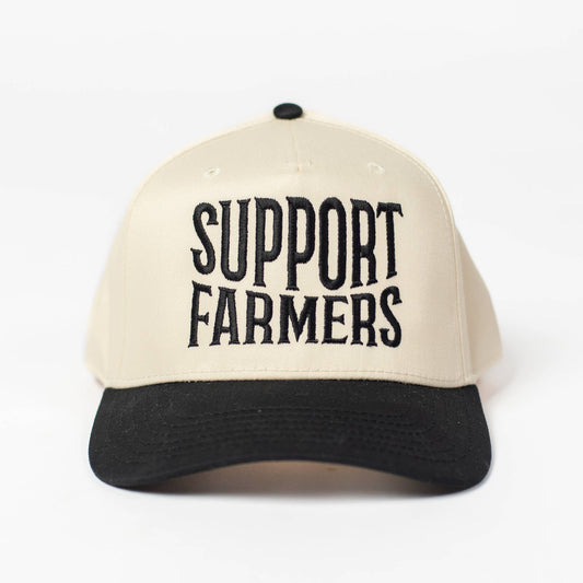 'Support Farmers' Embroidered Trucker Hat, Feathered Farmhouse