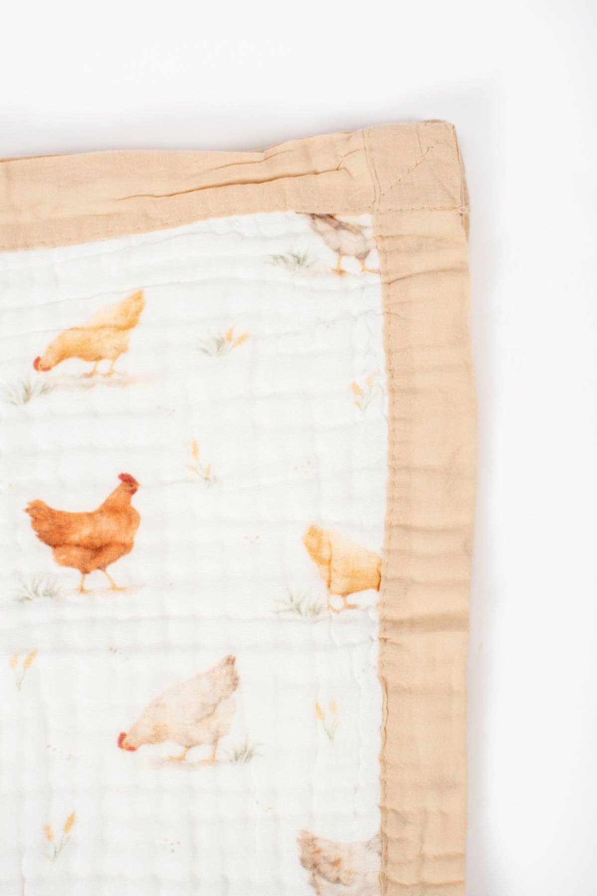 Classic Chicken Cotton Baby Blanket, Feathered Farmhouse
