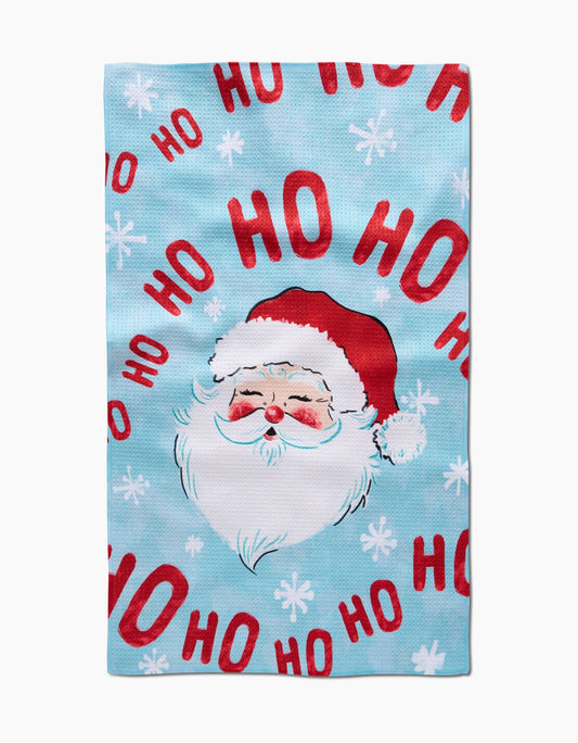 Merry Santa Claus Tea Towel, Feathered Farmhouse