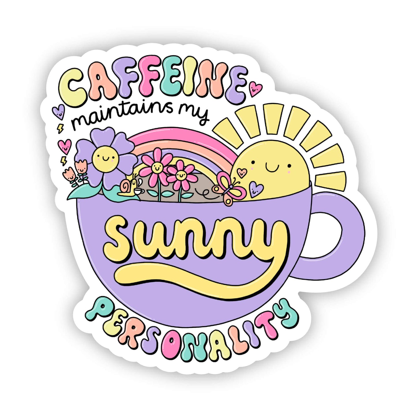 Caffeine Maintains My Sunny Personality Sticker, The Feathered Farmhouse