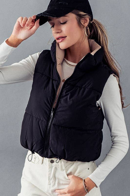 Reversible Cropped Puff Vest, The Feathered Farmhouse