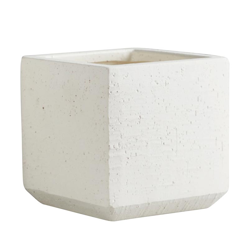 White Square Pot, The feathered Farmhouse