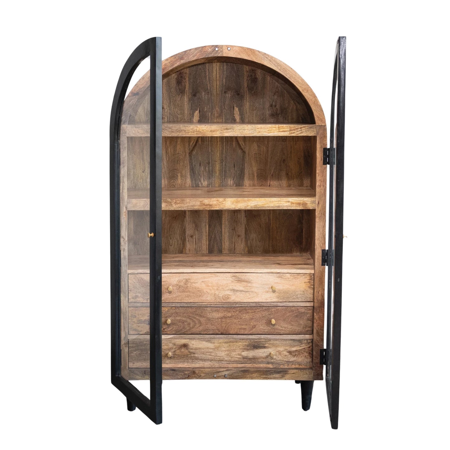 Mango Wood Arched Cabinet, Feathered Farmhouse