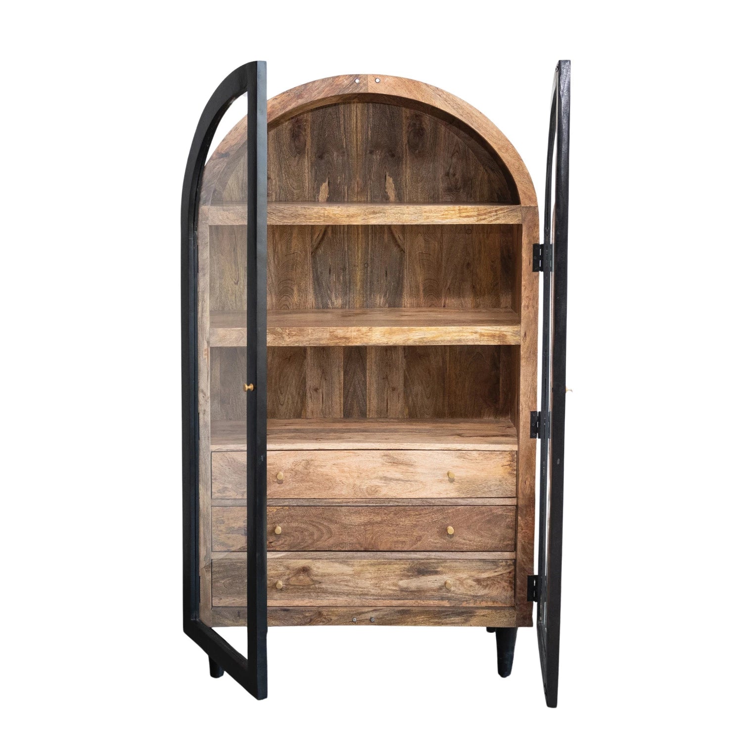 Mango Wood Arched Cabinet, Feathered Farmhouse