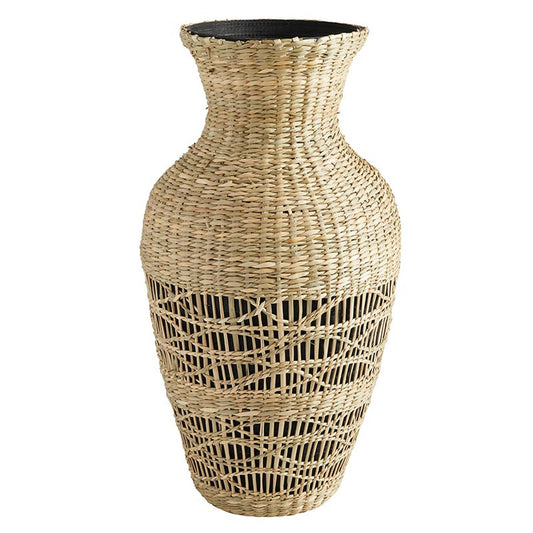 Woven Pattern Vase, Feathered Farmhouse