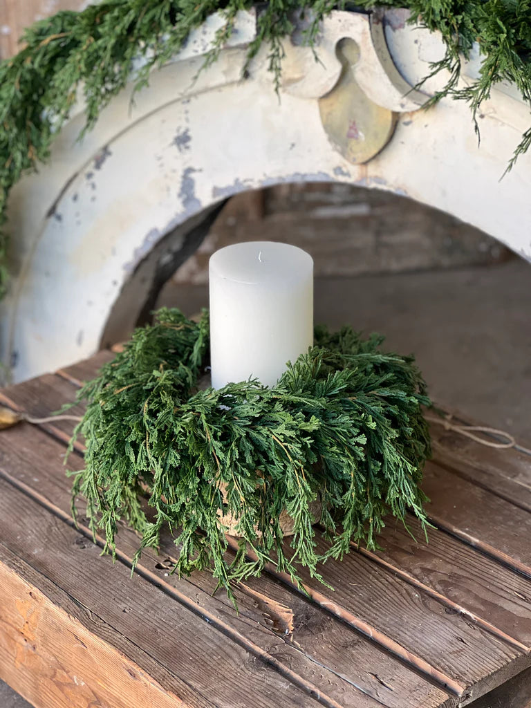 Emerald Falls Candle Ring, Feathered Farmhouse