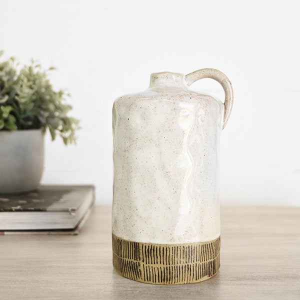 Brown + White Jug, The Feathered Farmhouse