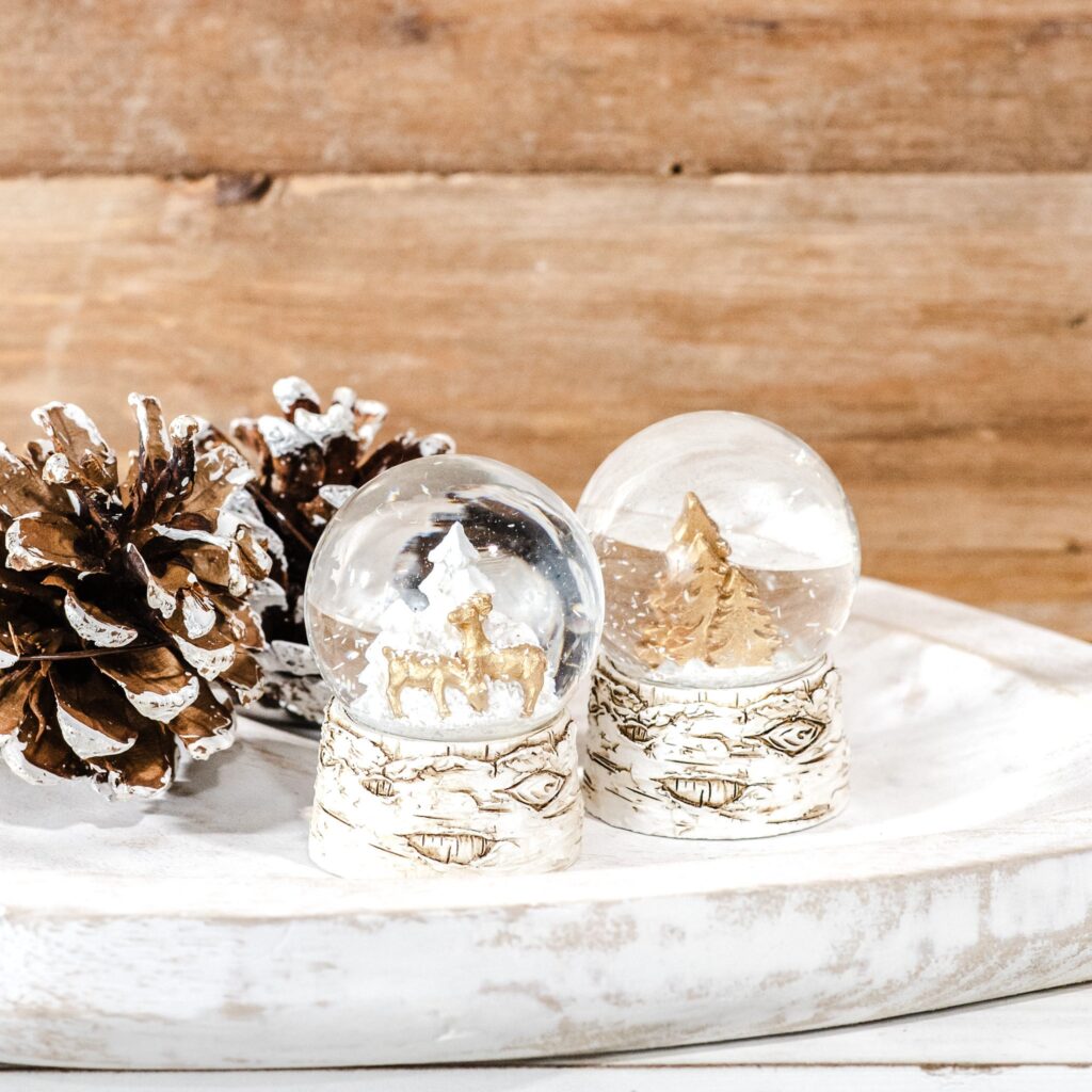 Mini Deer + Tree Snowglobes, The Feathered Farmhouse