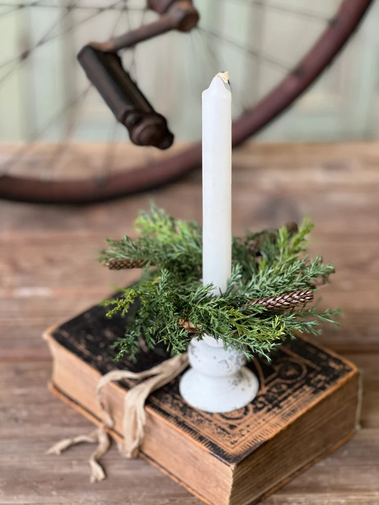 Prickly Pine Candle Ring, Feathered Farmhouse