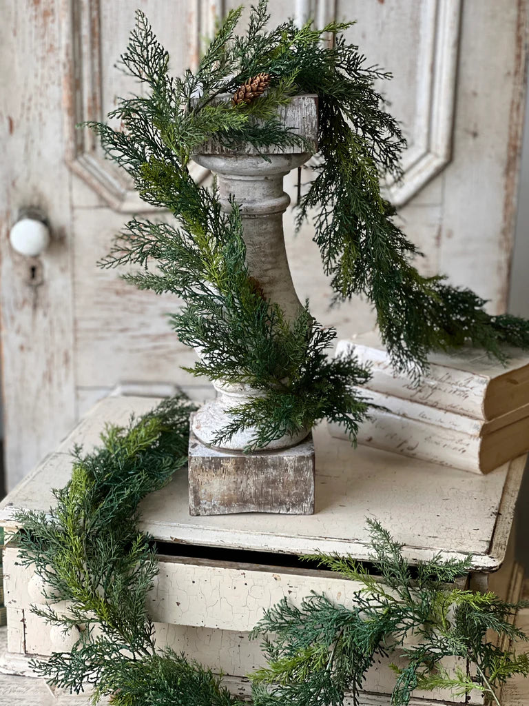 Prickly Pine Sequoia Garland, Feathered Farmhouse