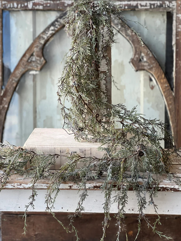 Weeping Cedar Garland, Feathered Farmhouse