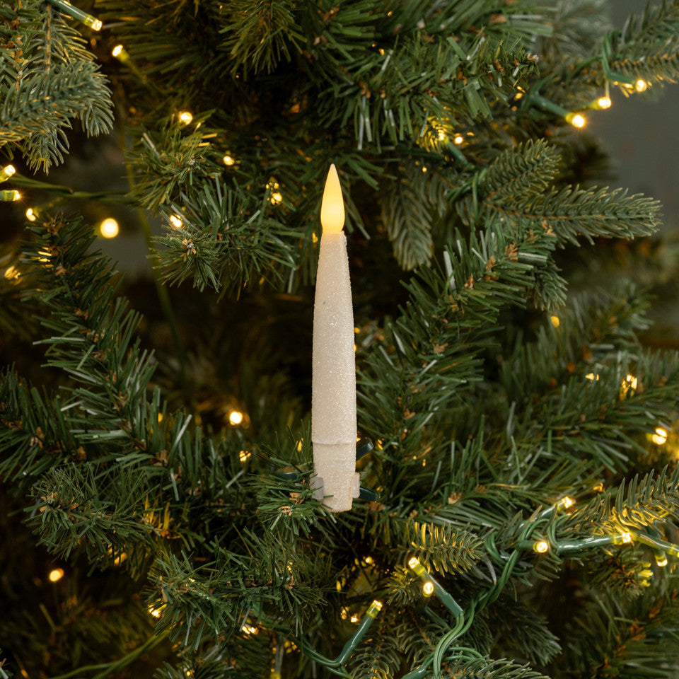 Cream Shimmer Clip On LED Candles, Feathered Farmhouse