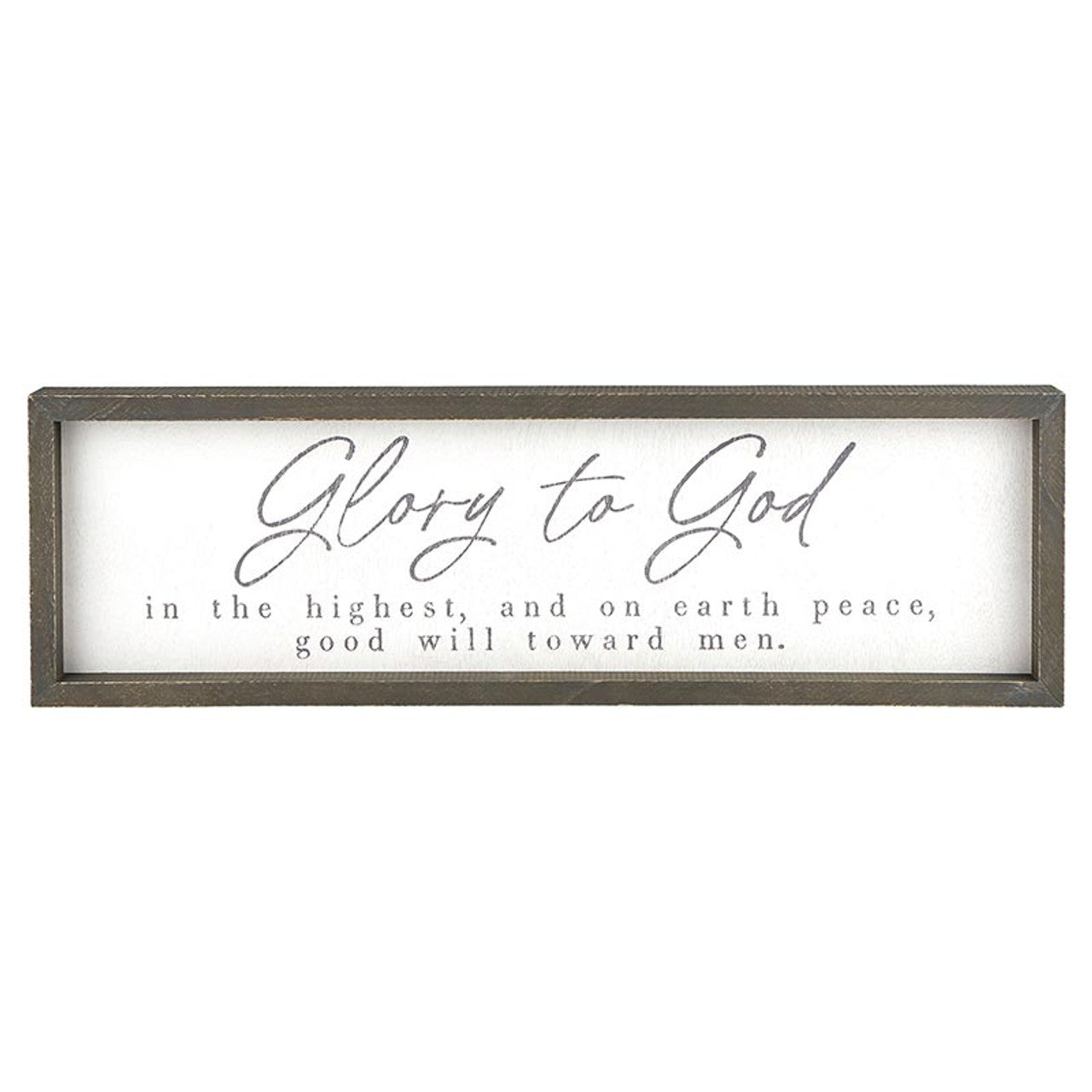 Glory to God Wood Sign, Feathered Farmhouse