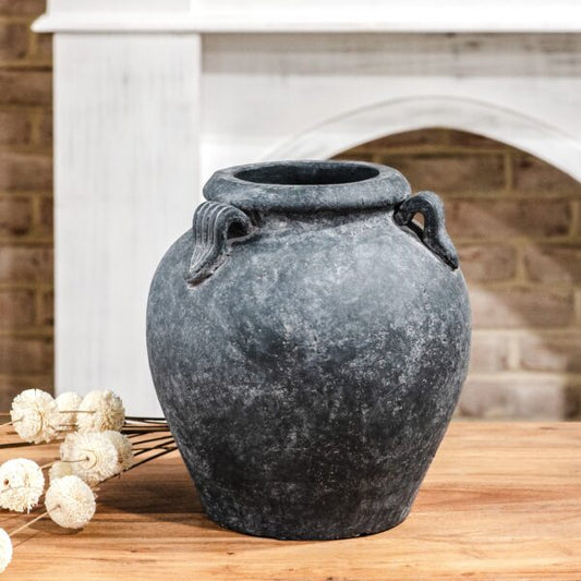 Deep Charcoal Clay Pot, The Feathered Farmhouse