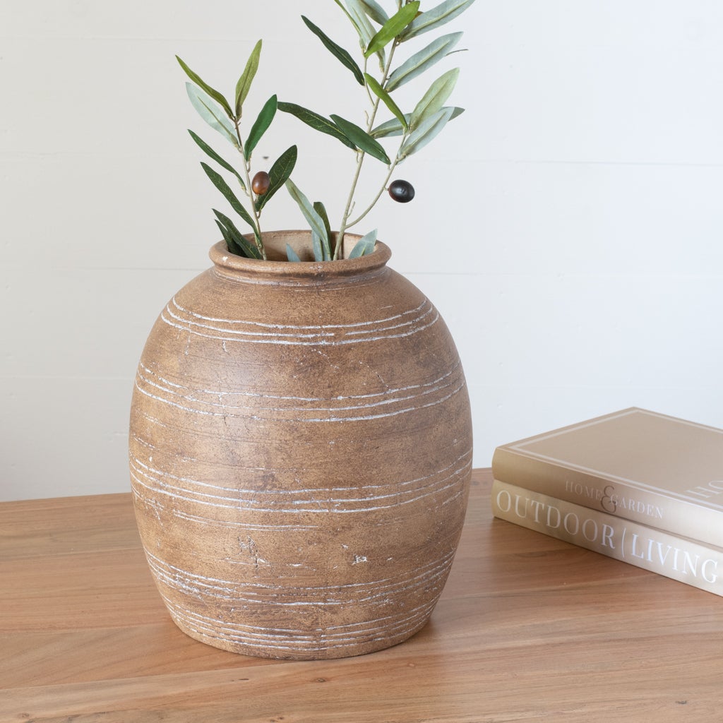 Terra Cotta Line Vase, The Feathered Farmhouse