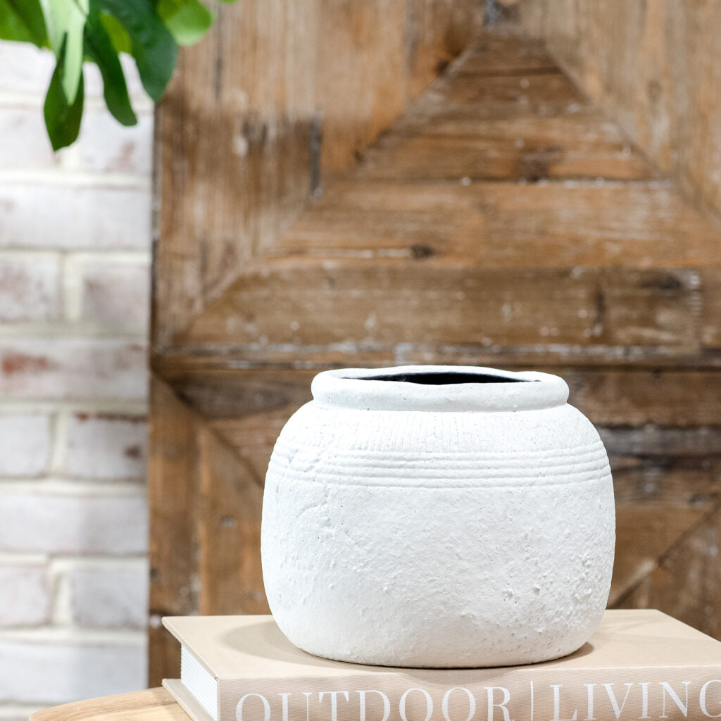 Matte White Planter, The Feathered Farmhouse