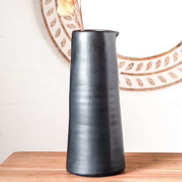 Smooth Black Ceramic Vase, The Feathered Farmhouse