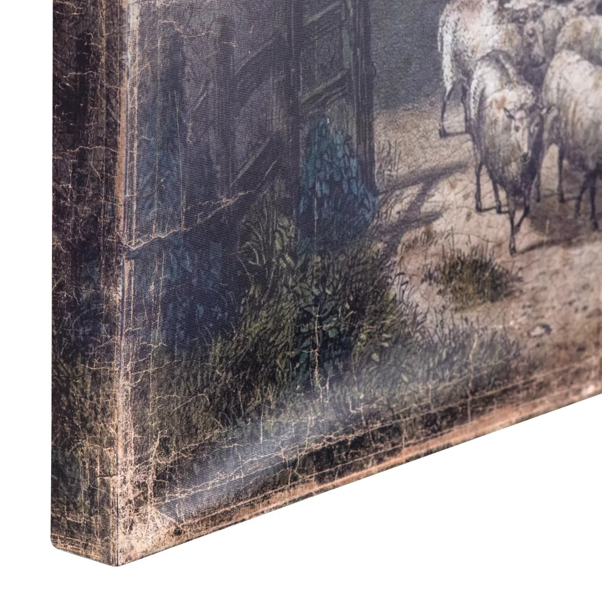 Sheep By the Cottage Gallery Wrap, Feathered Farmhouse
